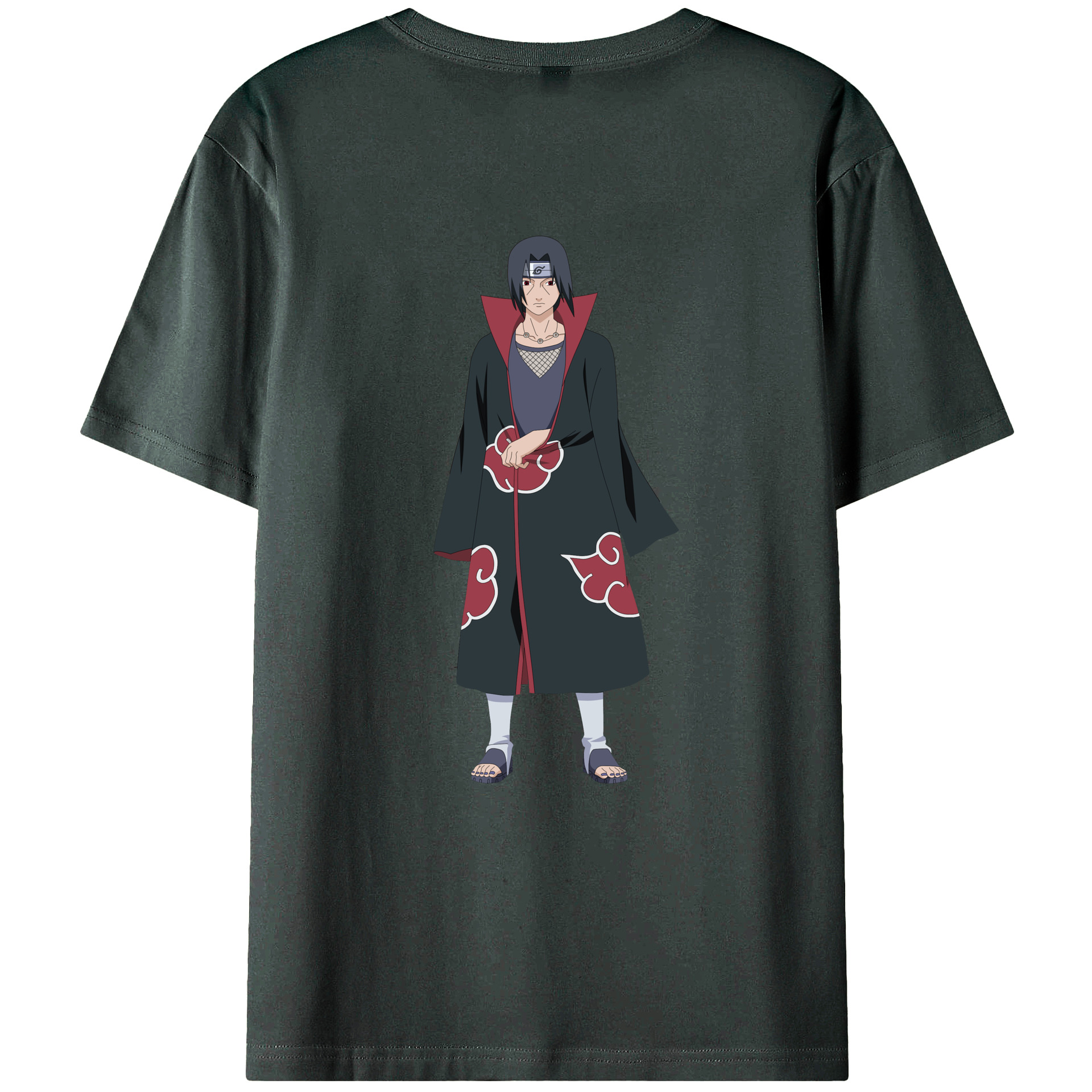 （画像用） NARUTO -ナルト- うちは イタチ Uchiha Itachi 綿100％ メンズ半袖Tシャツ（バックプリント） 通気性